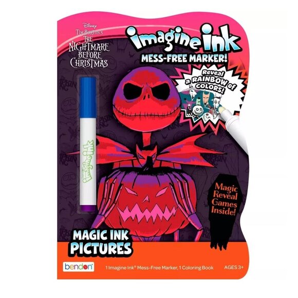 Disney's Nightmare Before Christmas Shaped Imagine Ink Book Color No Mess - Picture 1 of 9